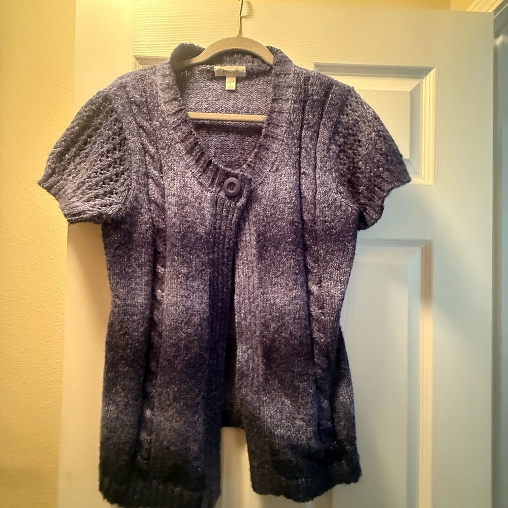 Dressbarn Navy Short Sleeve Cardigan